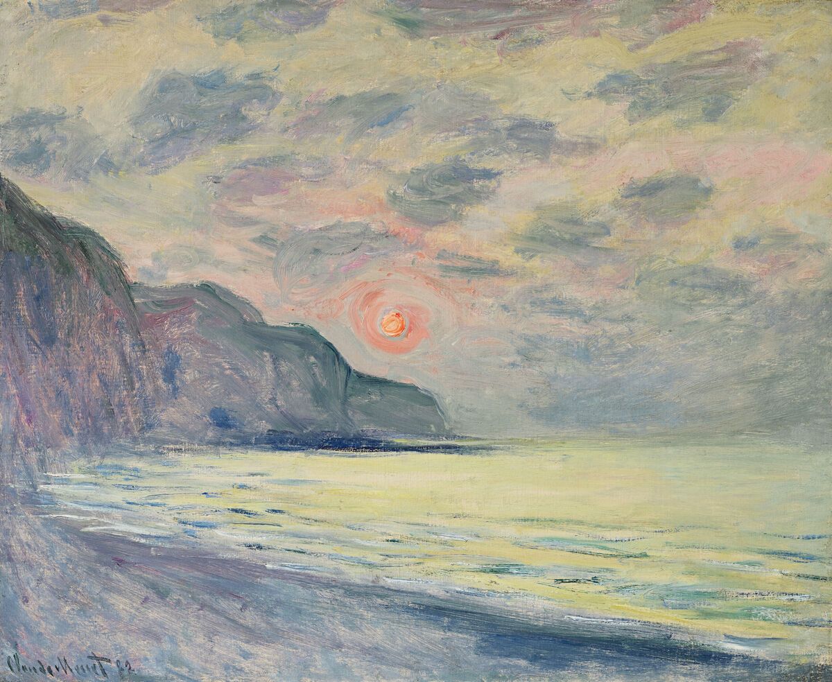 印象派絵画】モネ：夕焼け、霧、ブーヴィル - ショップ LIGHTO